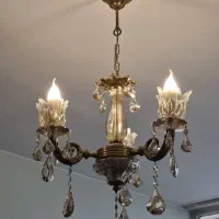 دو عدد لوستر سه شاخه برنزی