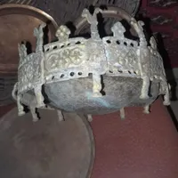 منقل برنجیِ گردِ.با سینیِ .ابعاد کوچک