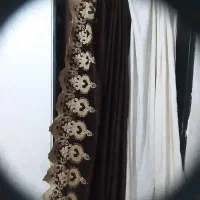 یالان  مخمل کرم و قهو ه ای|پرده، رانر، رومیزی|رشت, جانبازان|دیوار