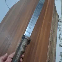 ساطور یک متری مخصوص قصابی دسته چوب گردو قدیمی