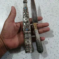 خنجر نقره چاقو|کلکسیون اشیاء عتیقه|قم, شهر قائم|دیوار