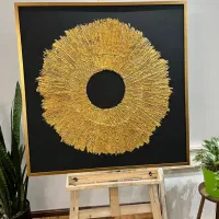 تابلو تکسچر با ورق طلا