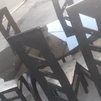 میز نهار خوری شش نفره چوبی سالم