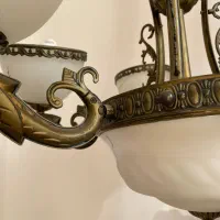 لوستر 6 شاخه طرح برنجی|لوستر و چراغ آویز|رودسر, |دیوار