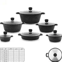 سرویس قابلمه چدن گرانیت ۱۲ پارچه مارک معتبر ATC