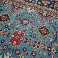 گلیم رنگ ابی فیروزه ای