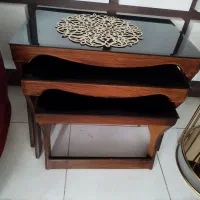 میز با ۳ عدد گل میز|مبلمان خانگی و میز عسلی|شاهین‌شهر, عطار|دیوار