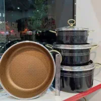 سرویس قابلمه زنبوری دسته طلایی