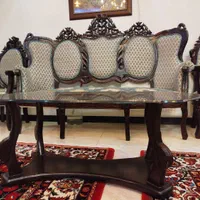 فروش مبلمان استیل 9 نفره به همراه یک میز ودو عسلی|مبلمان خانگی و میز عسلی|شهرکرد, |دیوار