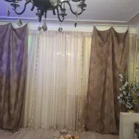پرده سالنی حریر وساتن و تور خارجی و مخمل درجه ۱
