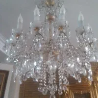 لوستر قدیمی دوازده شاخه کریستال اصل چک