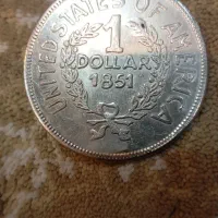 سکه تمام نقره یک دلاری برای سال 1851