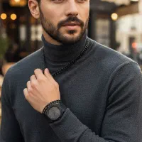 ست ساعت و دستبند و گردنبند مردونه