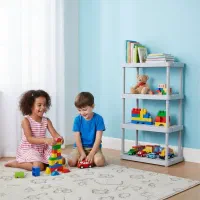 قفسه ۴ طبقه پلاستیکی مقاوم چند منظوره کاربردی|کتابخانه، شلف، قفسه‌های دیواری|تهران, جوادیه تهرانپارس|دیوار