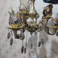 لوستر سه شاخه برنجی نو و۶شعله تمیز