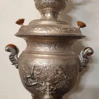 سماور پانچ برنجی تمام قلم آب نقره