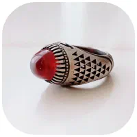 انگشتر نقره شبکه جفت مهر مهدی تبریز