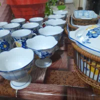 چینی گل پنبه ای|ظروف سرو و پذیرایی|خمینی‌شهر, |دیوار