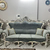 مبل استیل ۸نفره چوب راش پارچه خارجی