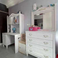 دراور با آینه و یک عدد شلف برند ساحل چوب مدل لیدی|تخت و سرویس خواب|ساری, |دیوار