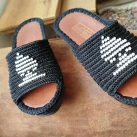 بافت دمپایی زنانه و مردانه..قیمت زنانه ۵۰۰|کیف، کفش، کمربند|دهدشت, |دیوار