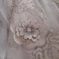 پرده گیپور برجسته گل دار