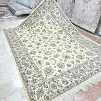 فرش دستباف جفت ۹ متری چله‌ابریشم افشان