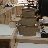 سرویس قابلمه زیو ترکیه کرم قهوه‌ای و خرده ریز|ظروف پخت‌وپز|تهران, زعفرانیه|دیوار