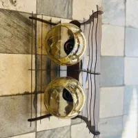 لوستر سقفی چوبی با حباب