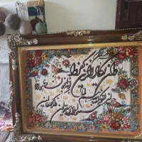 تابلو فرش دست بافت گل ابریشم