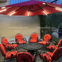 میز و صندلی باغی رستوران مدل بیضی آتشدان