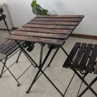 ست میز و صندلی چوبی تراس