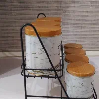 ست پاسماوری ۷ تیکه فلزی فانتزی با استند|ظروف نگهدارنده، پلاستیکی، یکبارمصرف|قرچک, مهدیه|دیوار