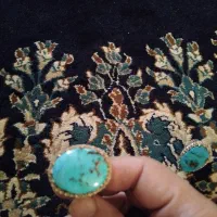 انگشتر نقره دستساز با نگین فیروزه نیشابوری اصل