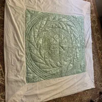 لحاف ساتن زری فیروزه ای
