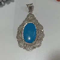 مدال نقره ملیله کاری اصفهان نگین فیروزه کد ۶۴۹|جواهرات|اصفهان, مولوی|دیوار