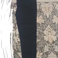 شلوار کتان جین مشکی گن دار