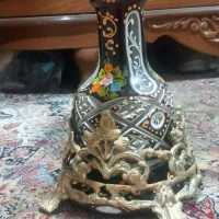 قلیان تنه برنج وسینی نقره ،وسرشلنگ تمام چوب|کلکسیون اشیاء عتیقه|تهران, وردآورد|دیوار