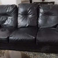 مبل راحتی پنج نفره چرمی باسه تاعسلی