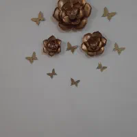 سری گل و پروانه طلایی دیوار کوب