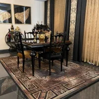 فرش ۴۷۰۰ تراکم ابریشمی مشکی طوسی|فرش|رشت, حومه رشت|دیوار