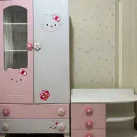 تخت و کمد کودک طرح کیتی