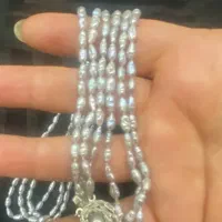 گردنبندمرواریدنقره ای سه رج اصل|جواهرات|تهران, آسمان|دیوار