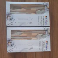 24عدد قاشق و چنگال استیل اصل نو اکبند