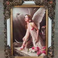 ابریشمدستبافتگونه پرتراکم فرش تصویری تبریزتابلوفرش|تابلو فرش|شیراز, کوی آزادگان|دیوار