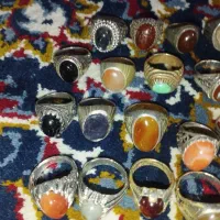 کلکسیون انگشتر رکاب نقره نگین سنگ قیمتی|جواهرات|تهران, شهران شمالی|دیوار