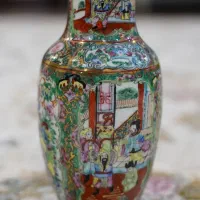 گلدان مرغی اصل ژاپن نقاشی روی لعاب
