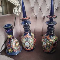 دو عدد تنگ  شربت خوری با یک عدد کوزه قلیان عتیقه