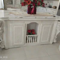 میز جزیره تمام چوب منبت کاری