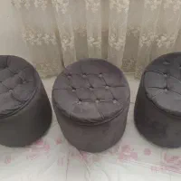 پاف با پارچه رویه مخملی طوسی با متریال درجه یک|مبلمان خانگی و میز عسلی|قم, پشت انبار نفت|دیوار